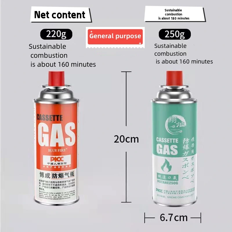 Butane Gas Cartridge Aerosol Straight Can with Gas Valve for Outdoor Picnics