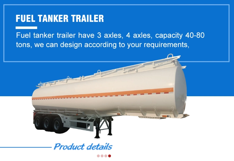 3/4 Axles Transport Liquid Diesel Petrol Gasoline Oil Tranker Truck Trailer Fuel Tank Price for Sale