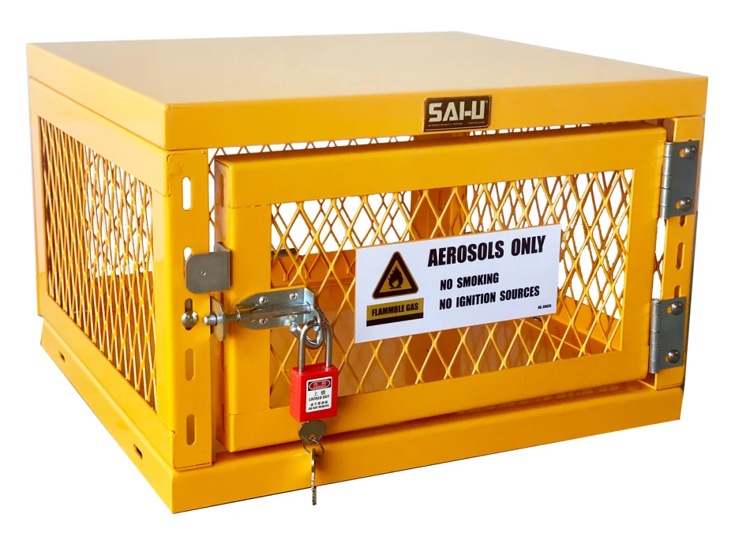 Sai-U Chemical Storage Gas Cylinder Storage Cage Store 42 Aerosal Cans Gc1042