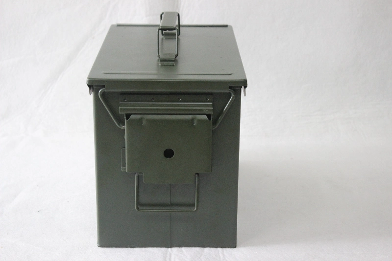 Army Green Metal Durable Ammo Boxes Bullet Can for Military