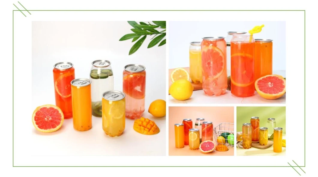 500ml Pet Beverage Drink with Aluminum Lid The Bottle Pet Can with Easy Open Lid Can
