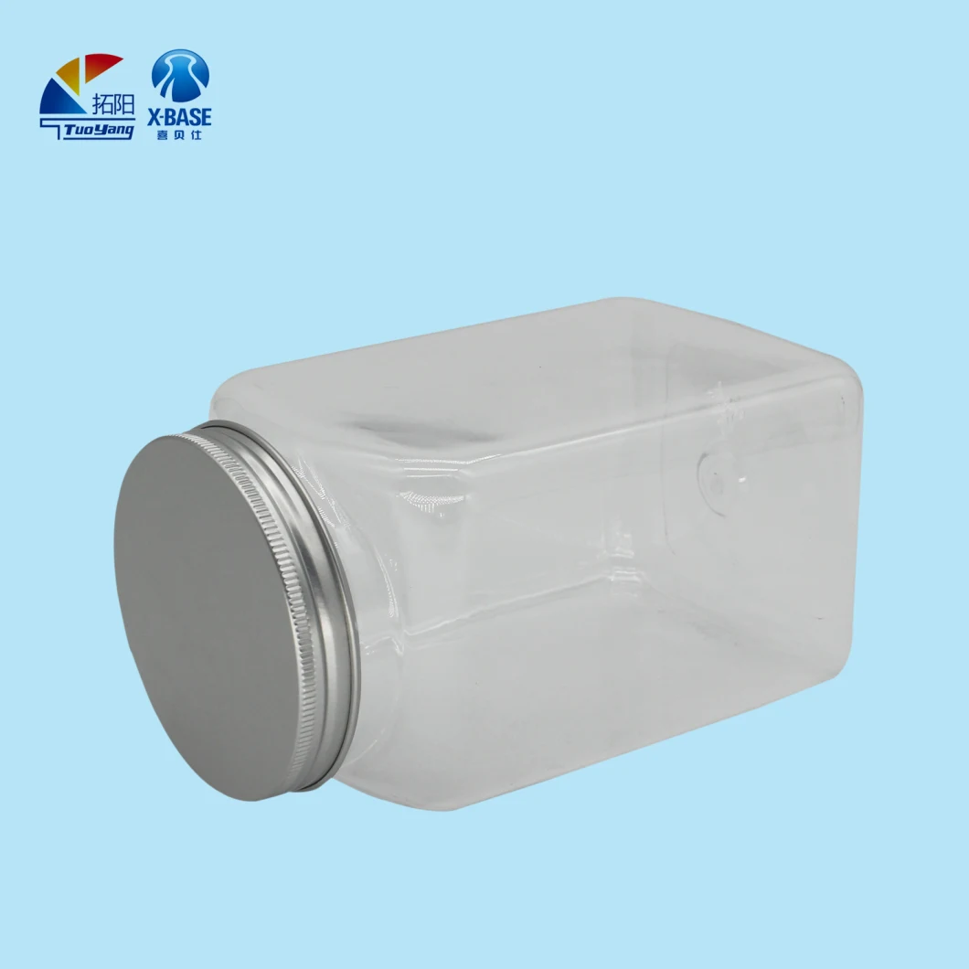 Wholesale Square Jar for Candy 1200ml 1500ml Plastic Jerrican for Packages of Nut Plastic Bottle