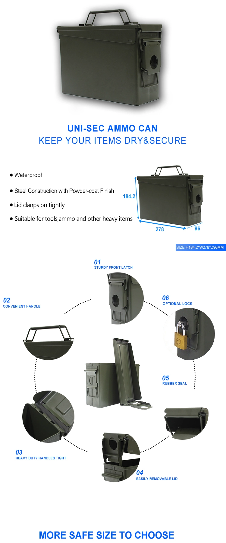 Uni-Sec Fast Delivery Realistic Lifesize Mini Can Gel Blaster Ammo 30mm Ammo Can Wholesale in China (AC-1828)