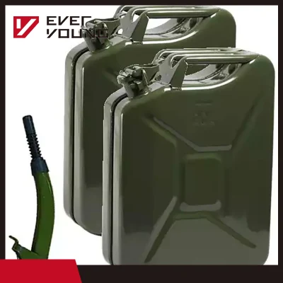 Bidón estilo Nato, contenedor de almacenamiento de líquidos de acero y Metal estilo 20L, bidón de combustible verde de 20 litros